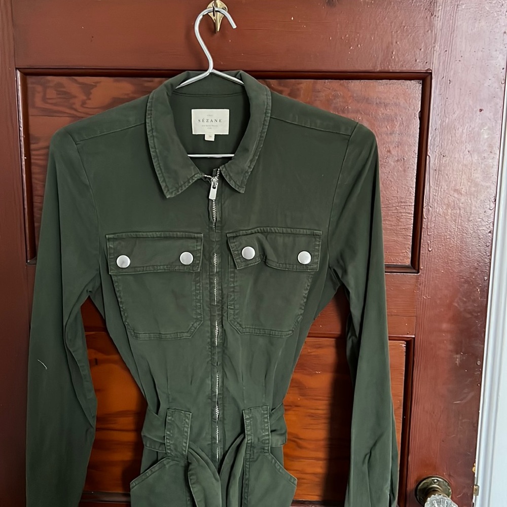 Sézane Bon Jumpsuit in Khaki, Size 36